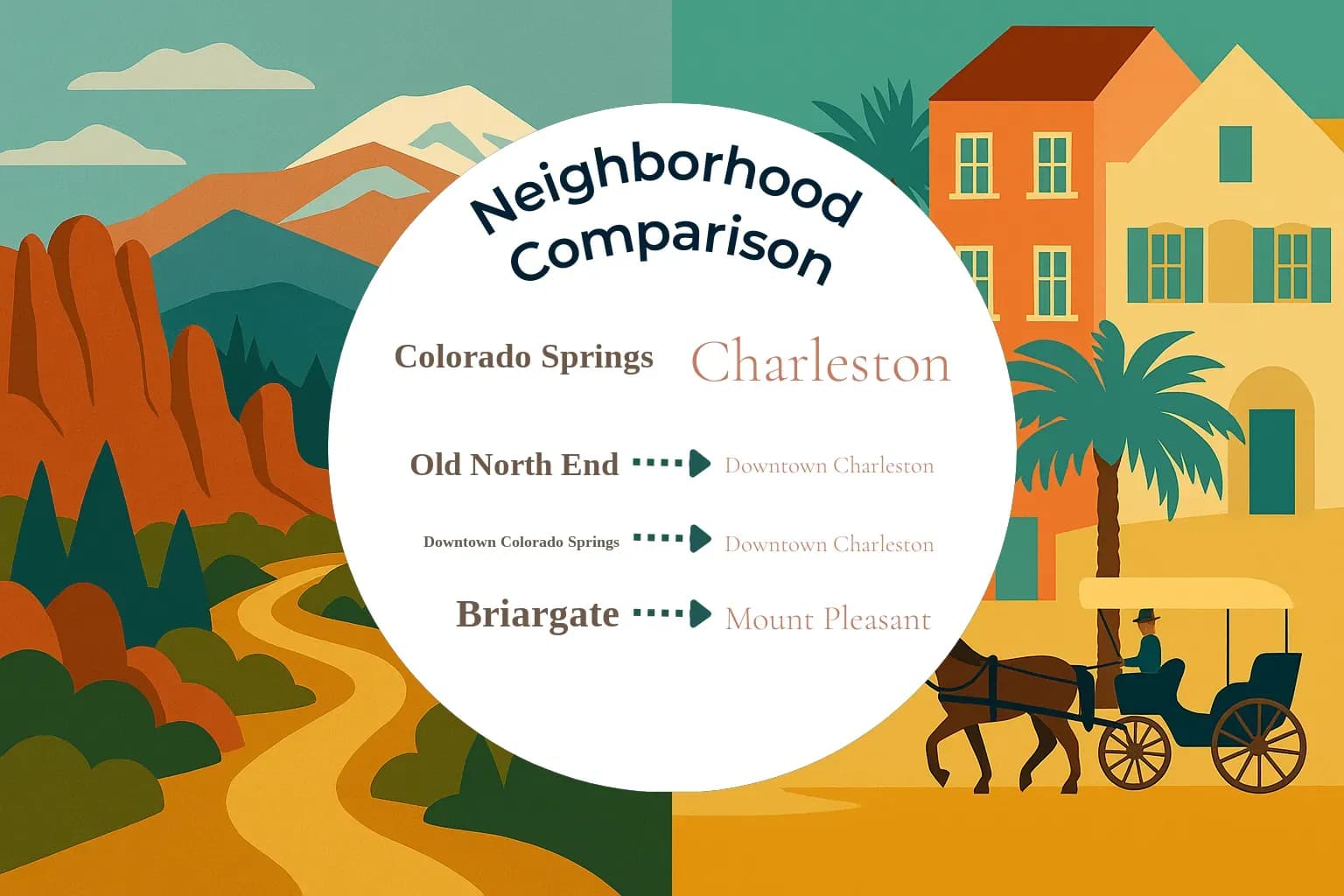 Colorado Springs vs Charleston Neighborhood Comparison