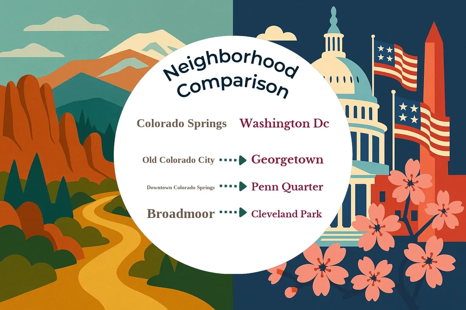 Colorado Springs vs Washington DC Neighborhood Comparison