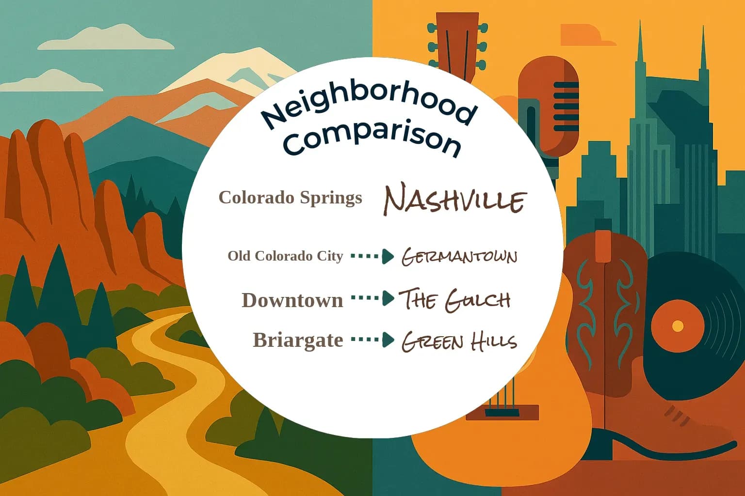 Colorado Springs vs Nashville Neighborhood Comparison