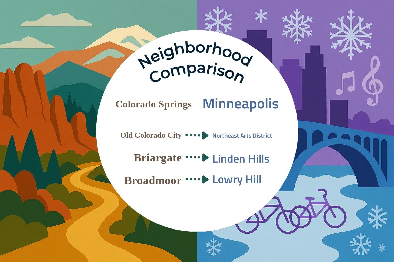 Colorado Springs vs Minneapolis Neighborhood Comparison