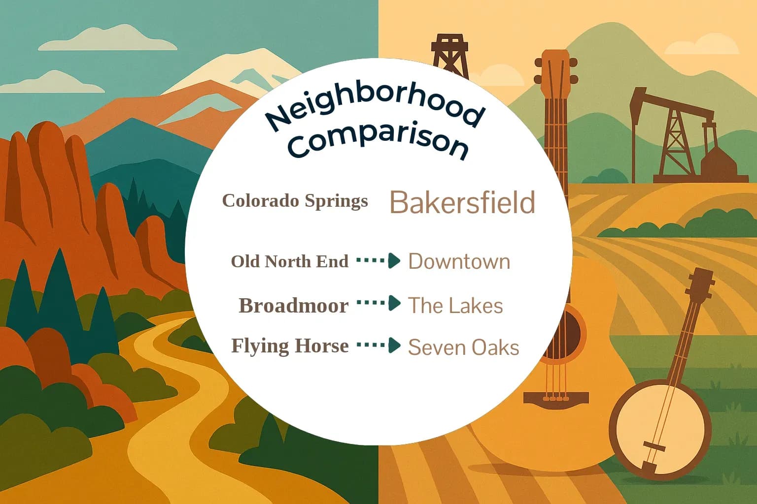 Colorado Springs vs Bakersfield Neighborhood Comparison