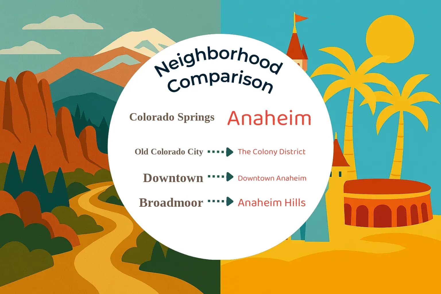 Colorado Springs vs Anaheim Neighborhood Comparison