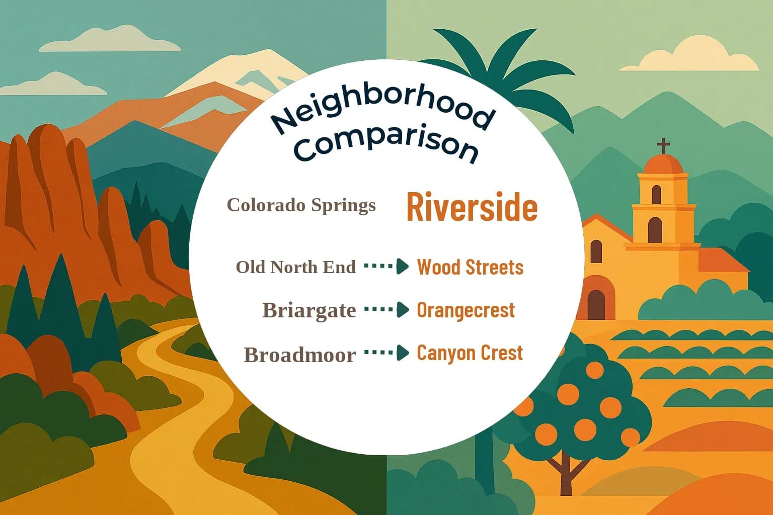 Colorado Springs vs Riverside Neighborhood Comparison