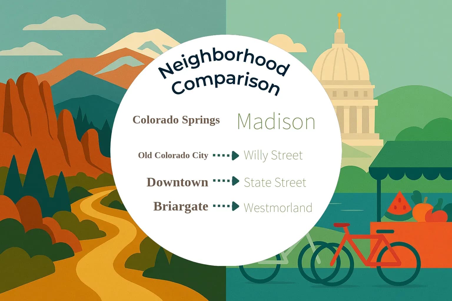 Colorado Springs vs Madison Neighborhood Comparison