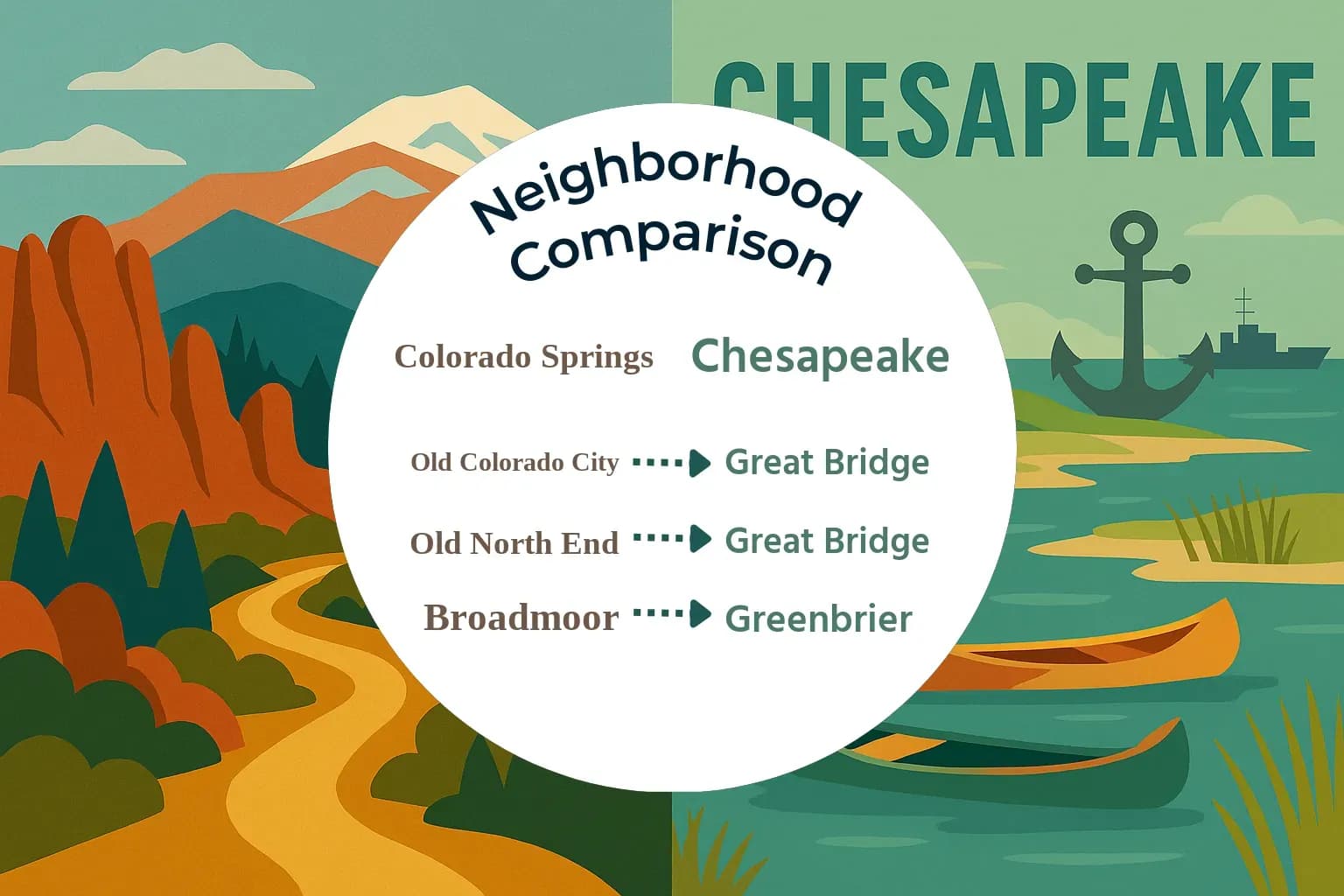 Colorado Springs vs Chesapeake Neighborhood Comparison