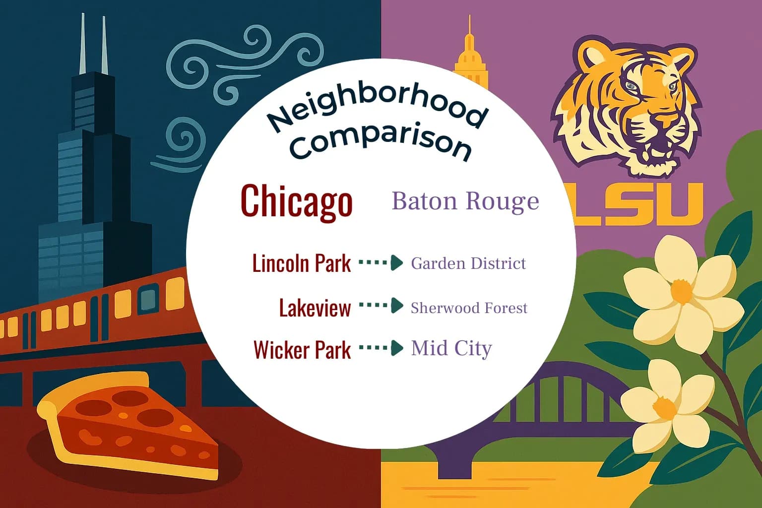 Chicago vs Baton Rouge Neighborhood Comparison