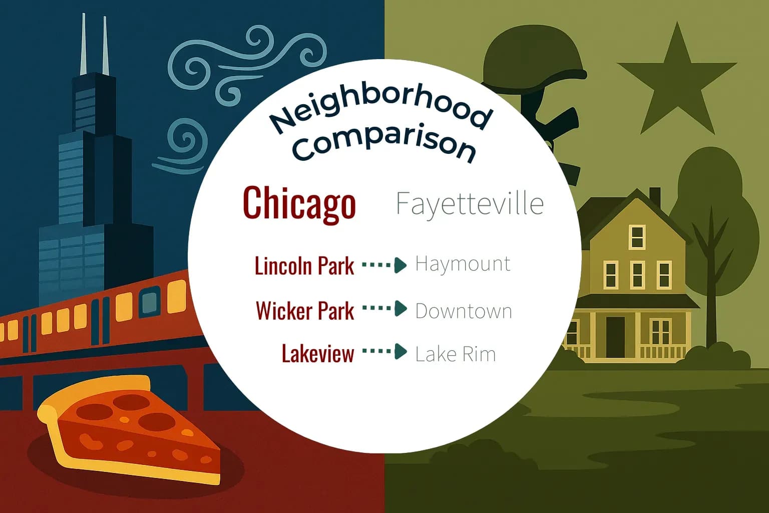 Chicago vs Fayetteville Neighborhood Comparison