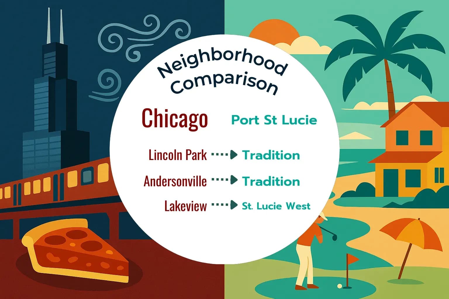 Chicago vs Port St. Lucie Neighborhood Comparison