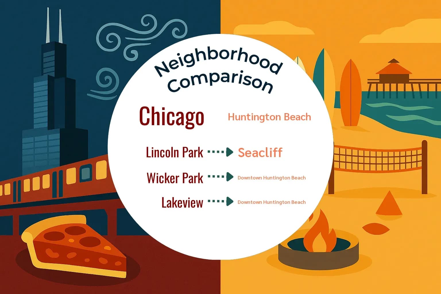 Chicago vs Huntington Beach Neighborhood Comparison