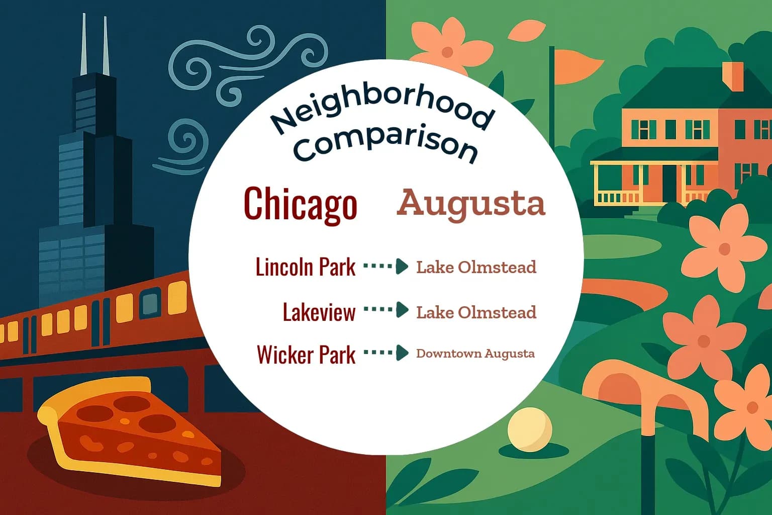 Chicago vs Augusta Neighborhood Comparison
