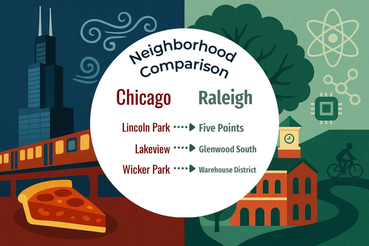 Chicago vs Raleigh Neighborhood Comparison
