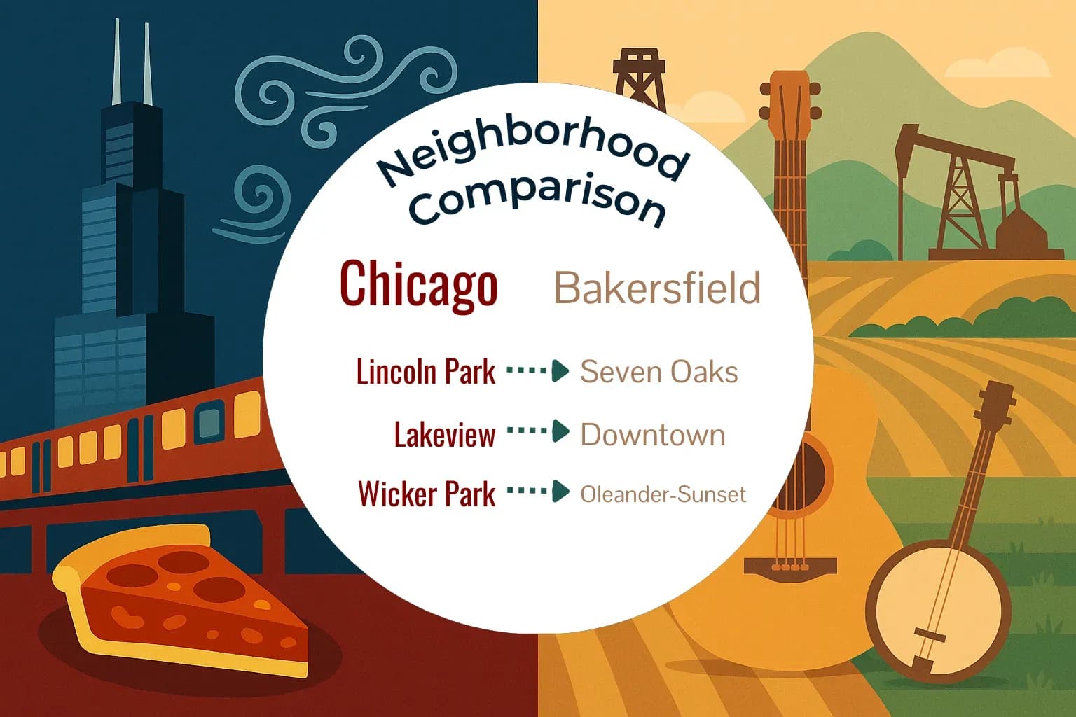 Chicago vs Bakersfield Neighborhood Comparison