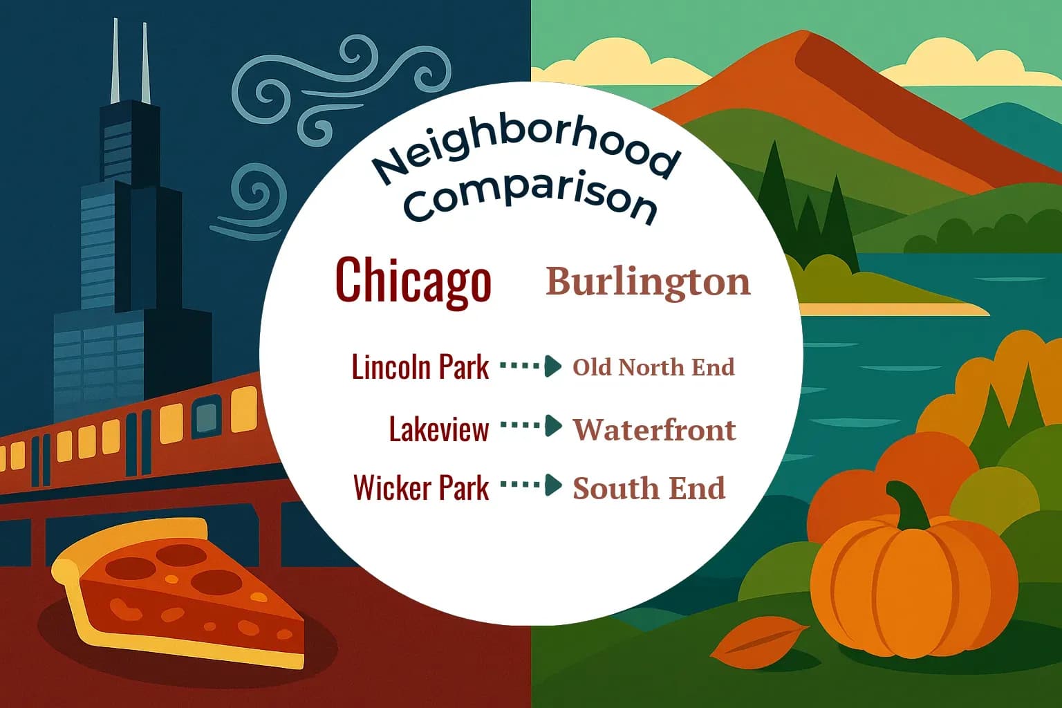 Chicago vs Burlington Neighborhood Comparison