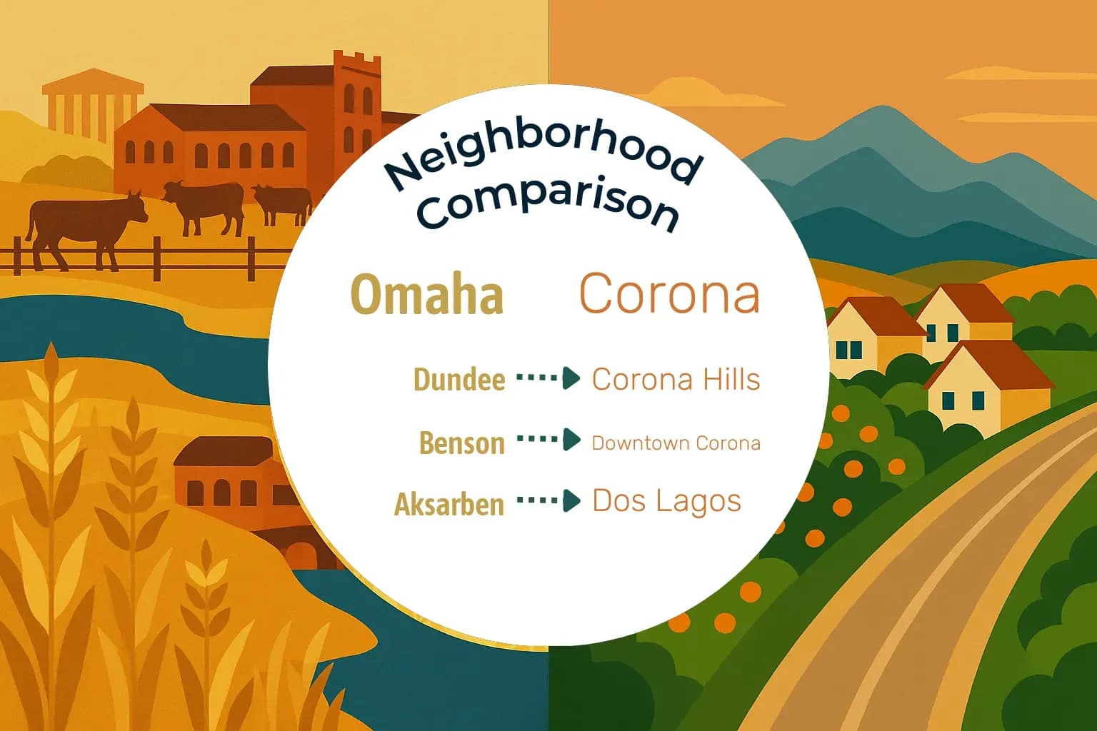 Omaha vs Corona Neighborhood Comparison