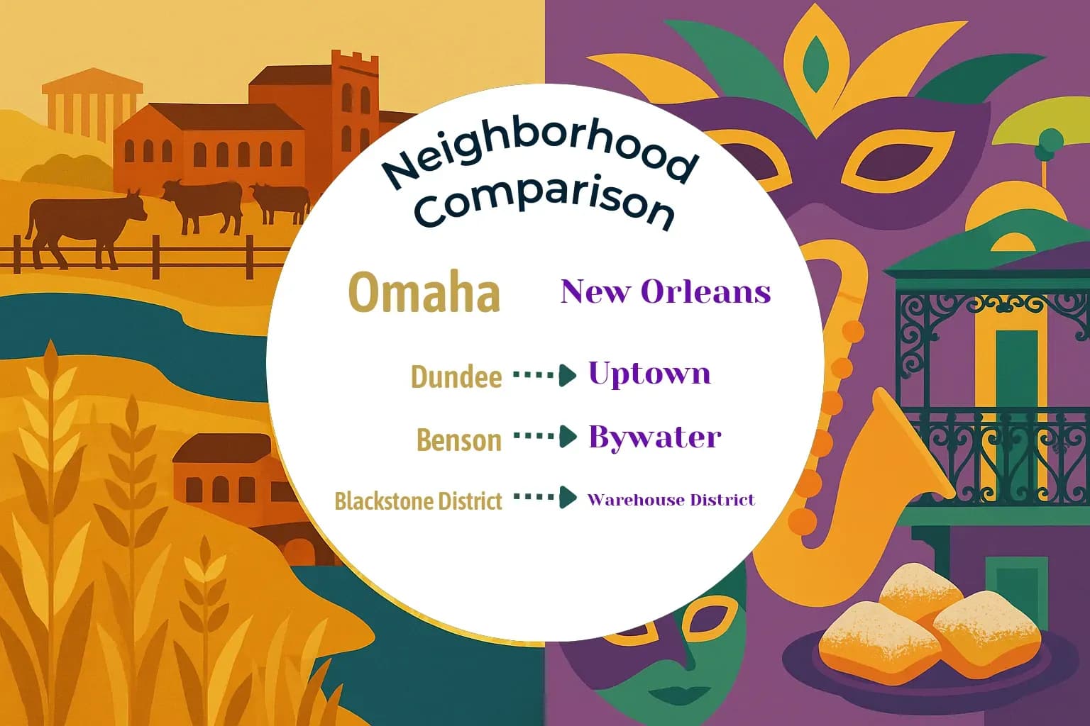 Omaha vs New Orleans Neighborhood Comparison