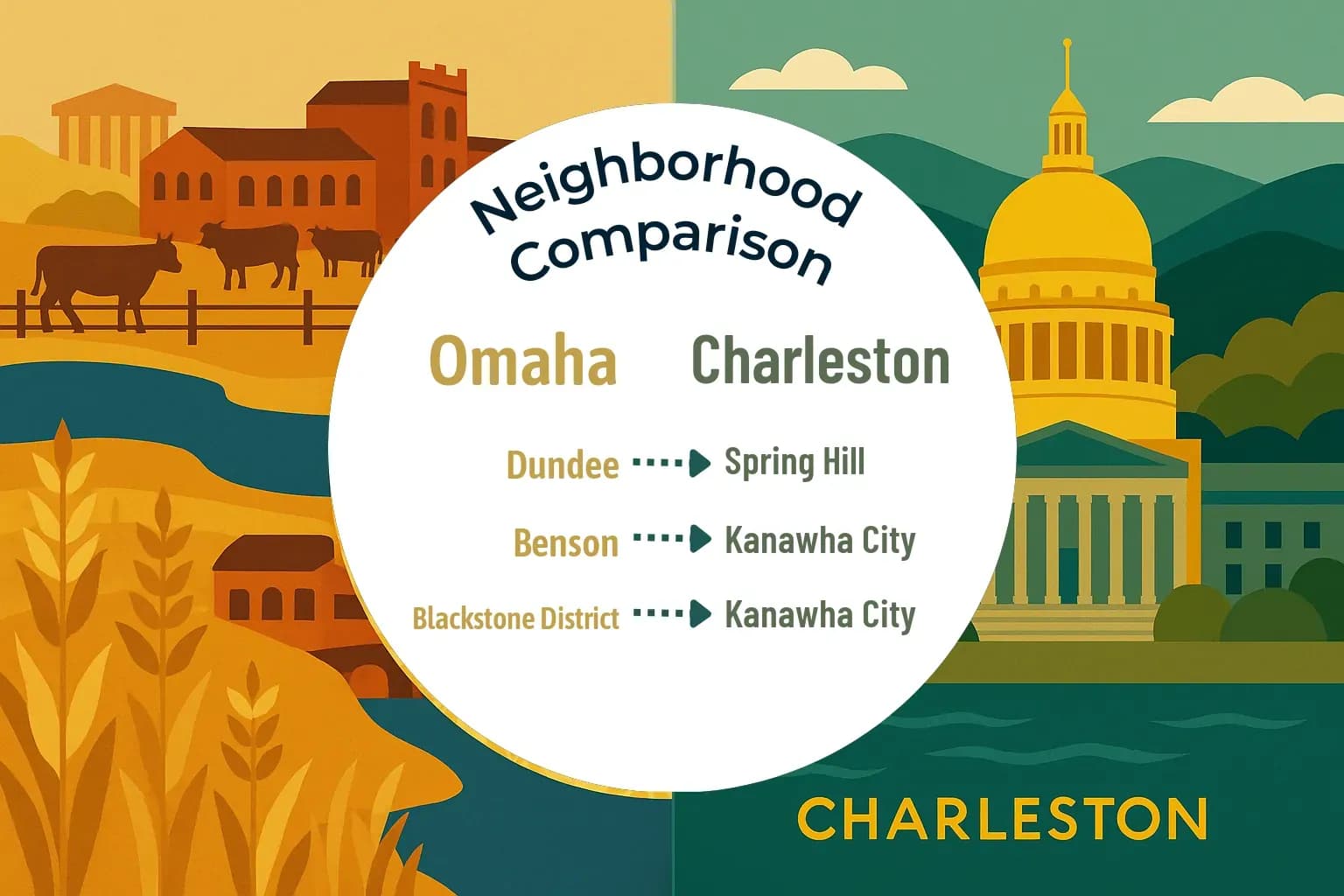 Omaha vs Charleston Neighborhood Comparison