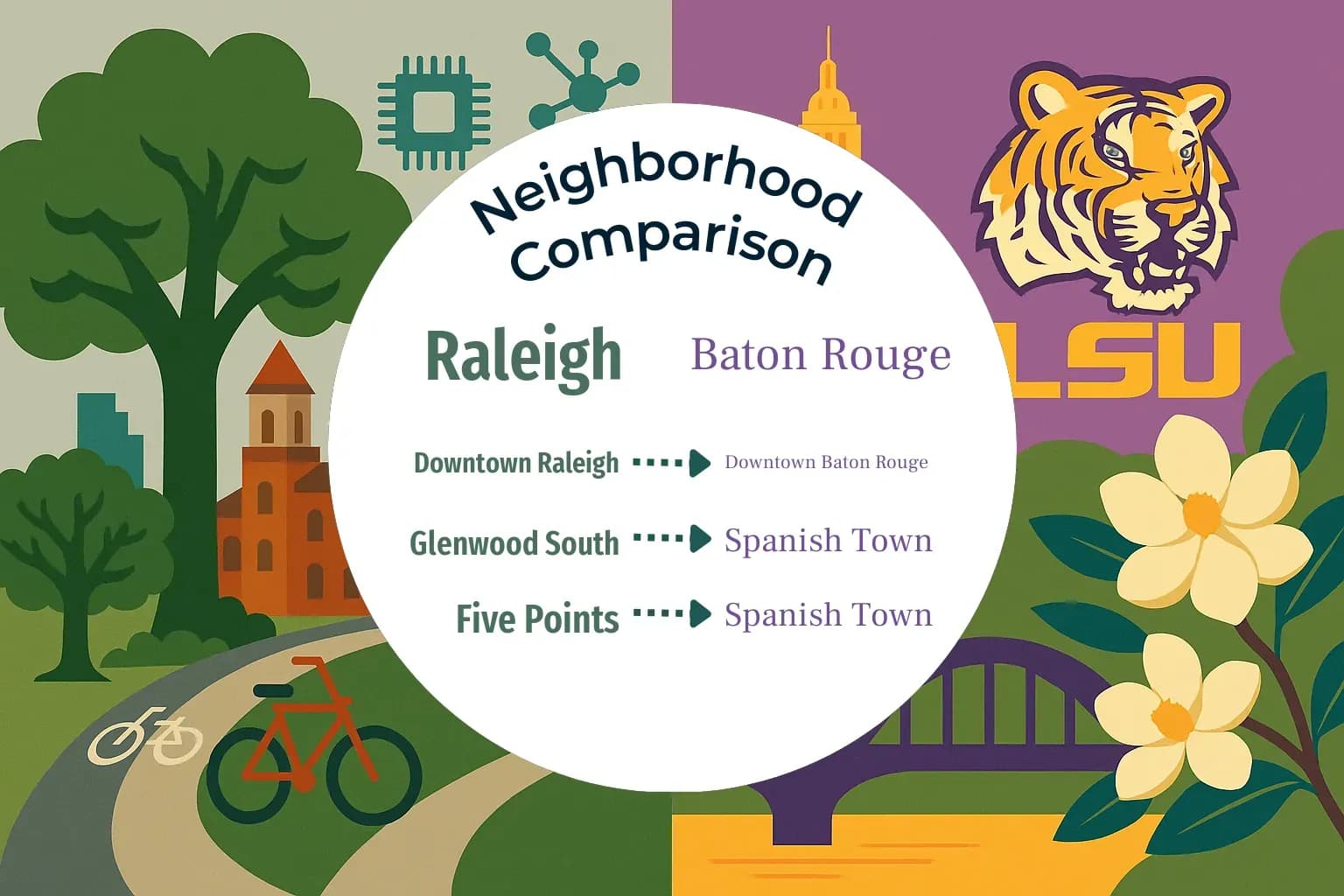 Raleigh vs Baton Rouge Neighborhood Comparison