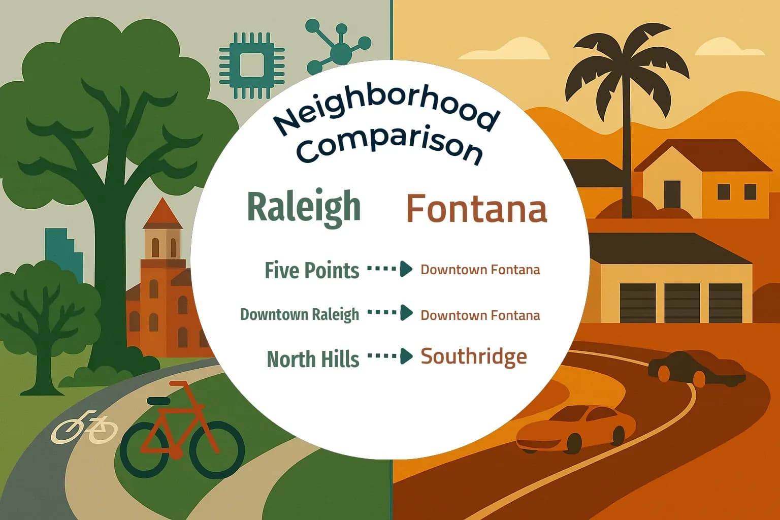 Raleigh vs Fontana Neighborhood Comparison