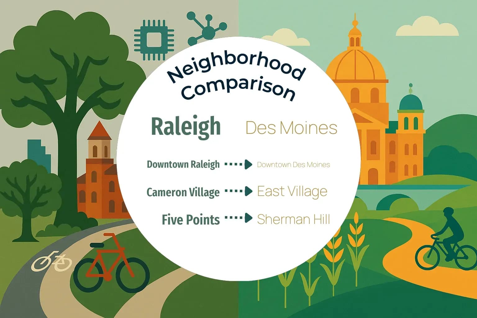 Raleigh vs Des Moines Neighborhood Comparison