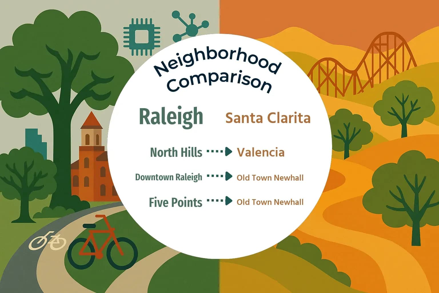 Raleigh vs Santa Clarita Neighborhood Comparison