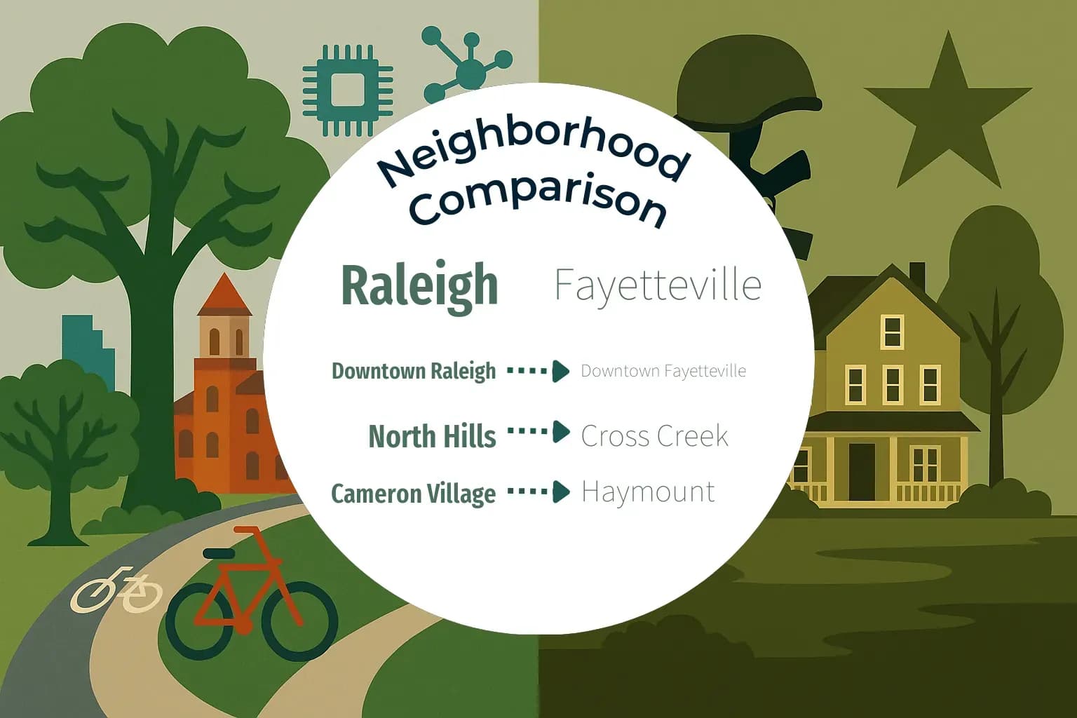 Raleigh vs Fayetteville Neighborhood Comparison