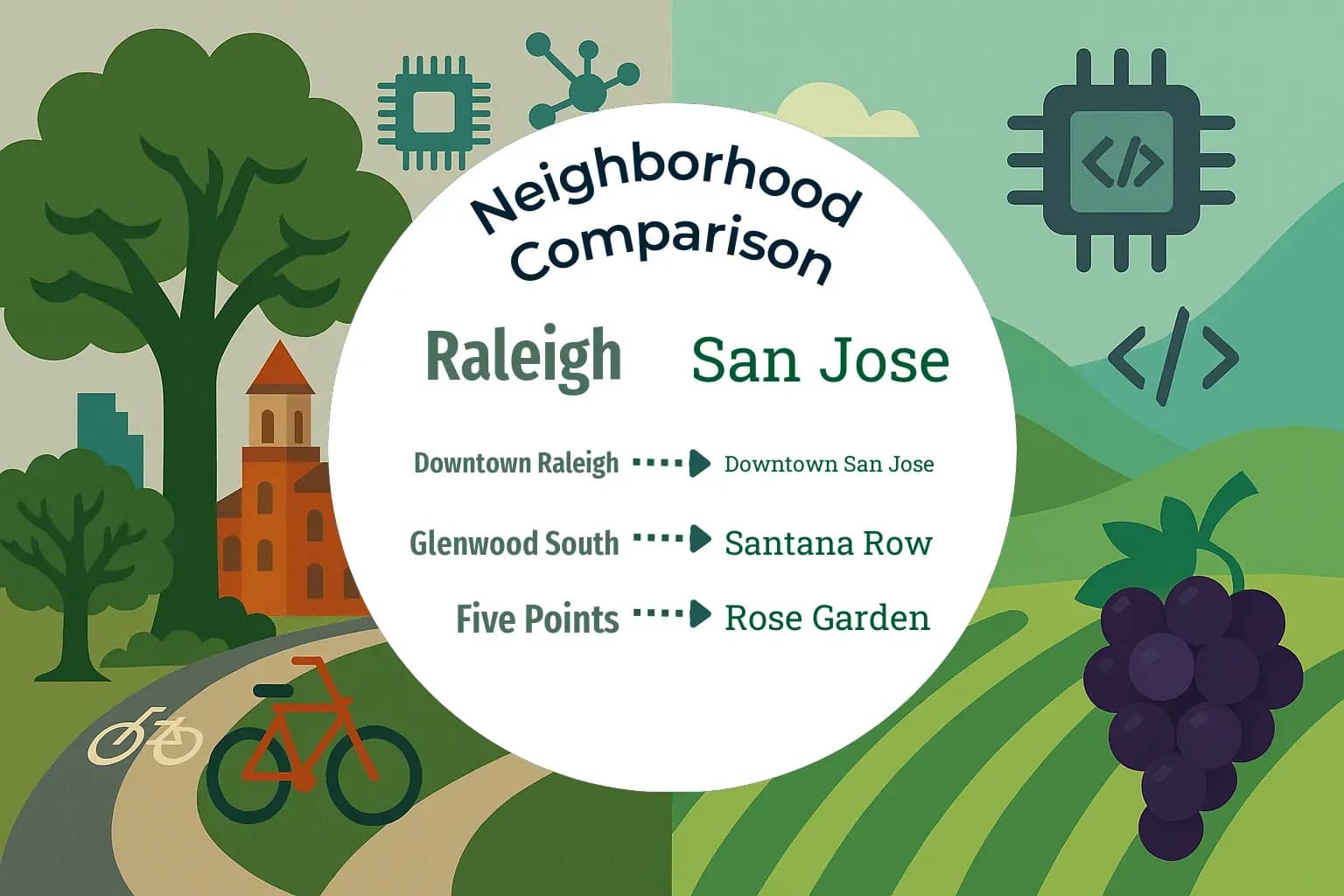Raleigh vs San Jose Neighborhood Comparison