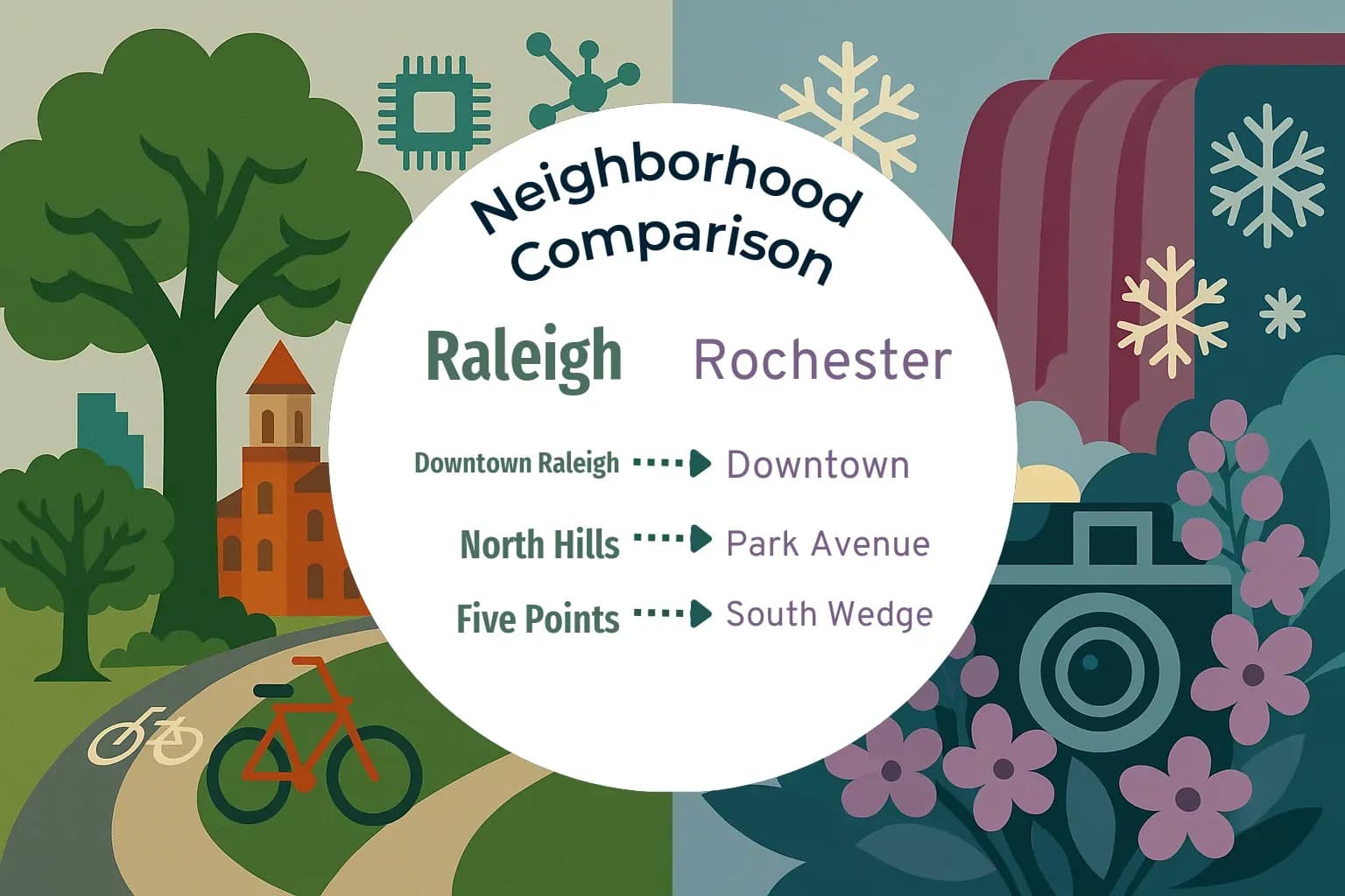Raleigh vs Rochester Neighborhood Comparison
