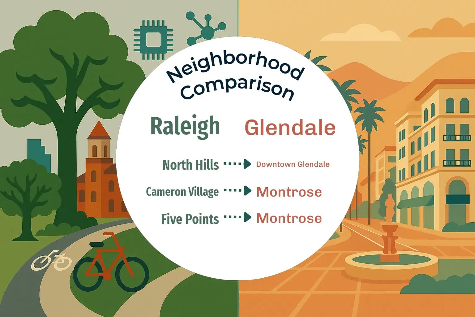 Raleigh vs Glendale Neighborhood Comparison