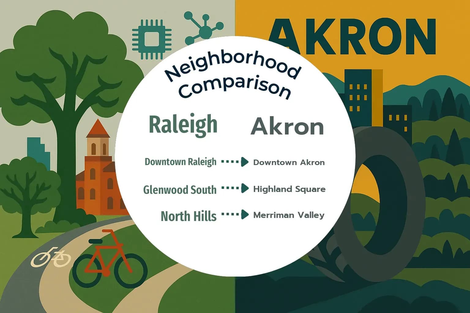 Raleigh vs Akron Neighborhood Comparison