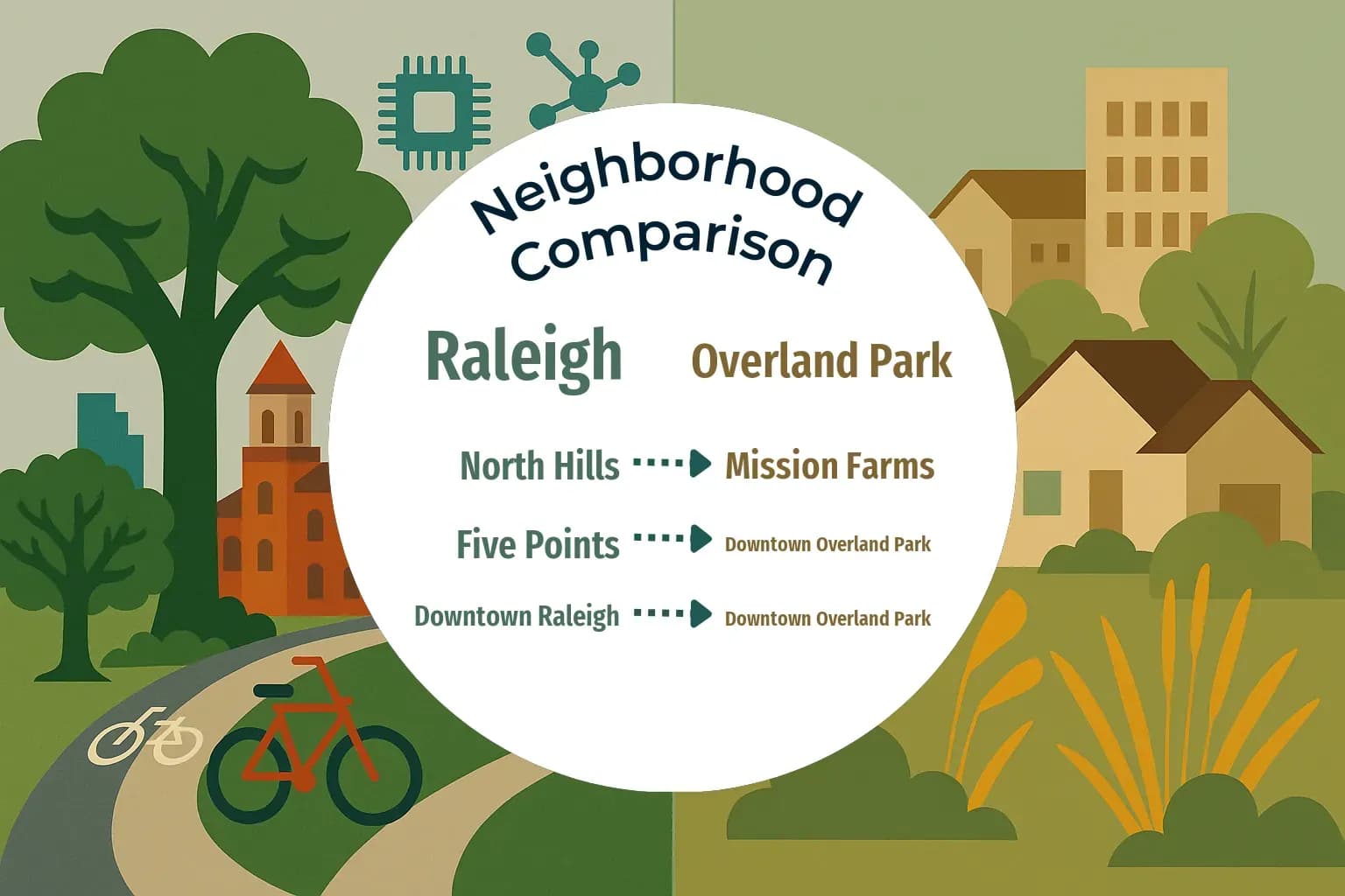 Raleigh vs Overland Park Neighborhood Comparison