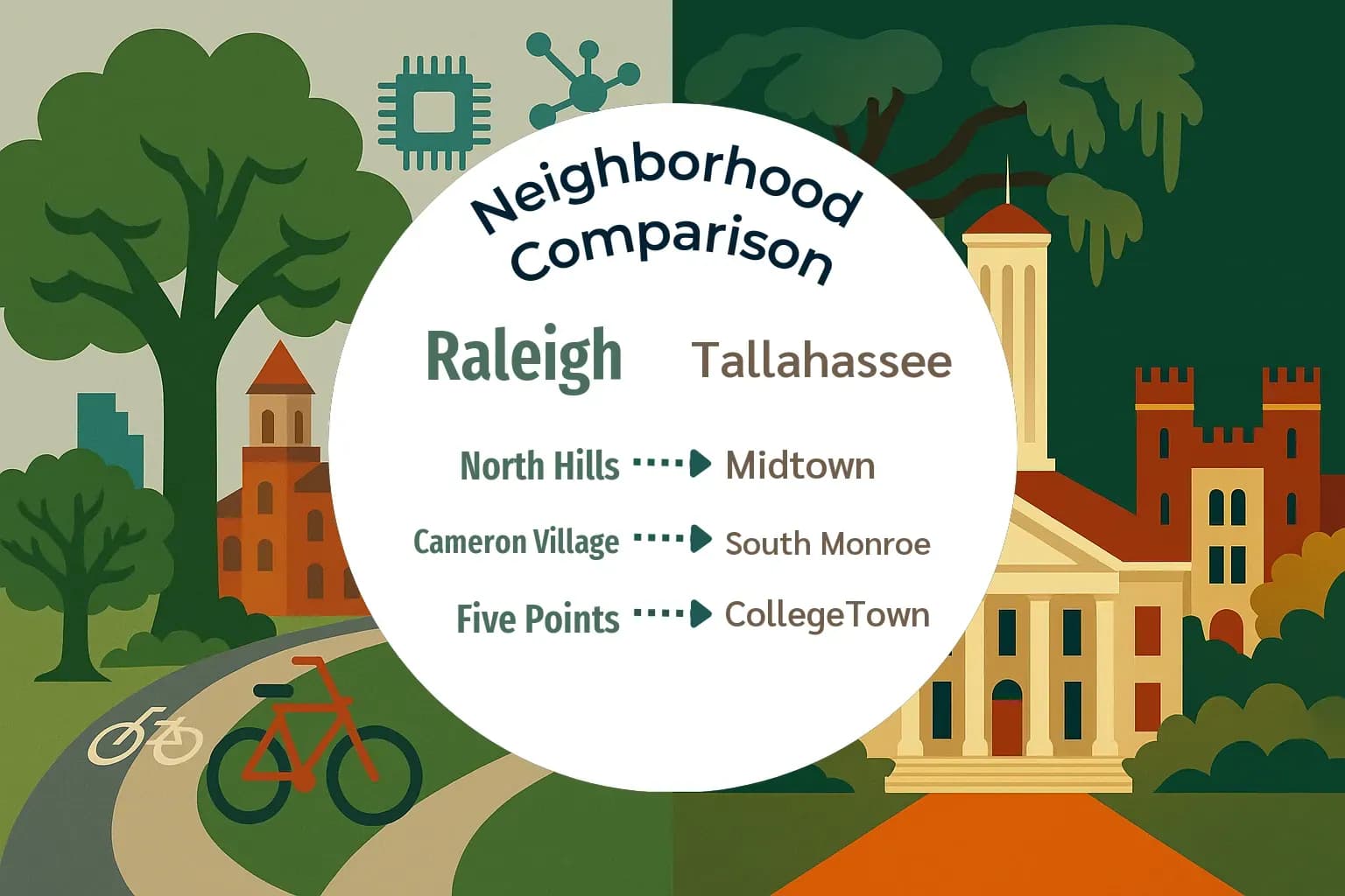 Raleigh vs Tallahassee Neighborhood Comparison