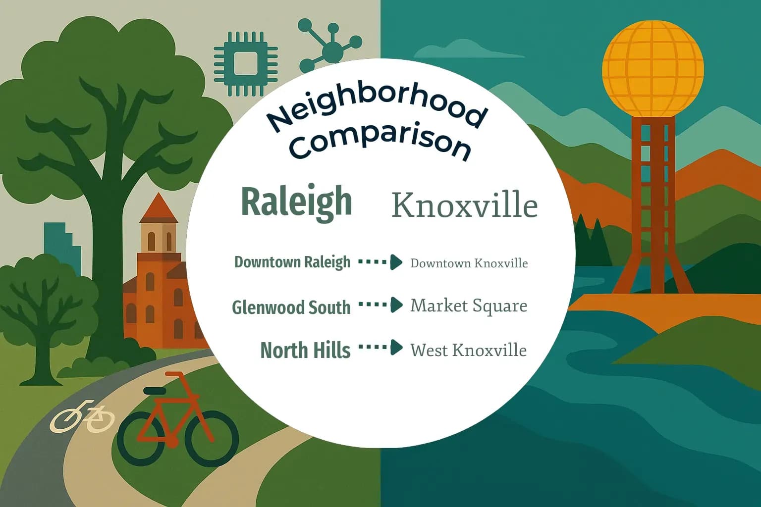 Raleigh vs Knoxville Neighborhood Comparison