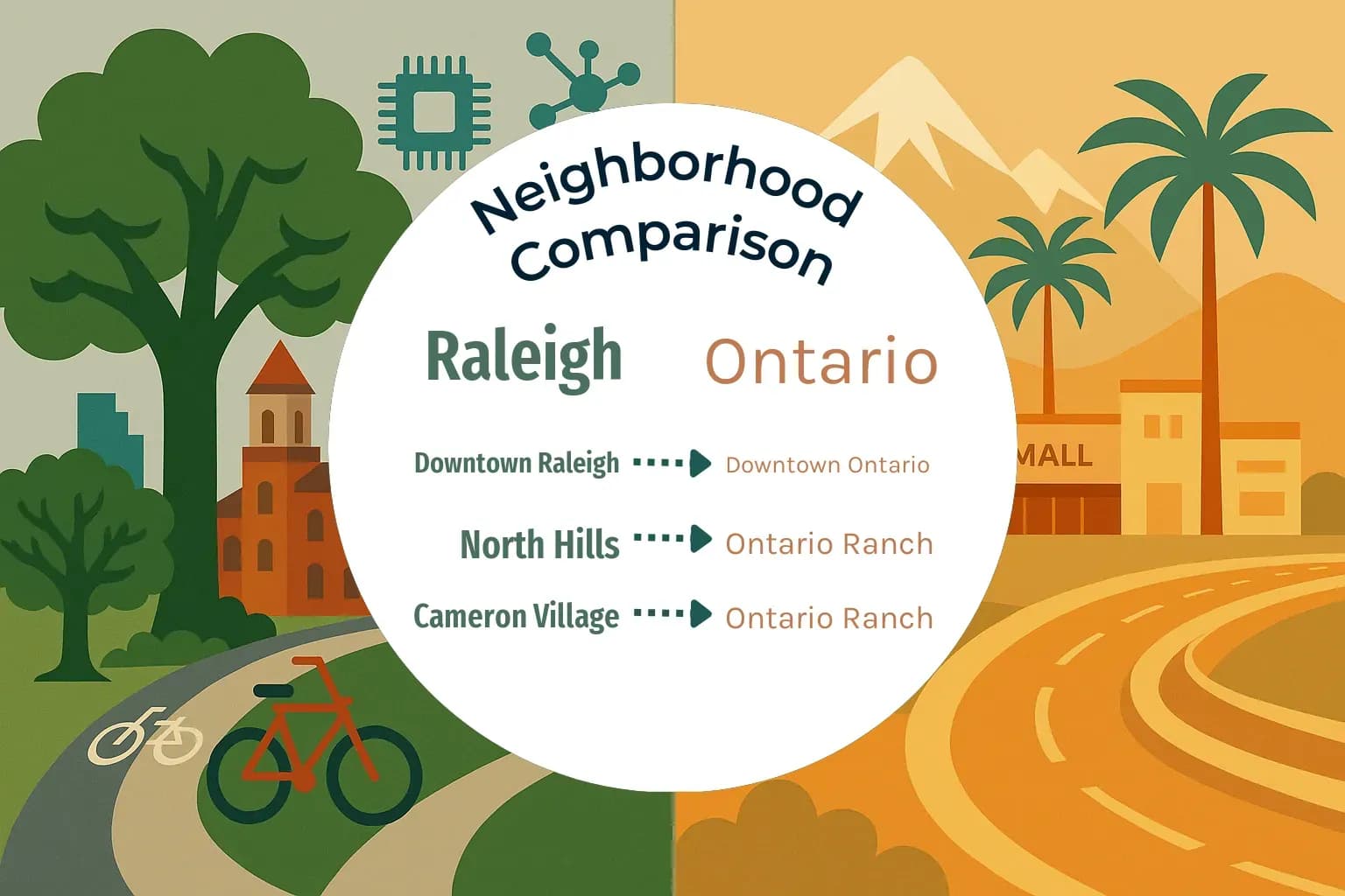 Raleigh vs Ontario Neighborhood Comparison