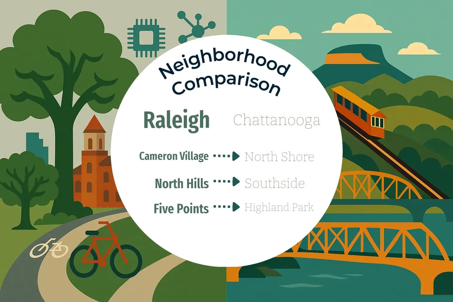 Raleigh vs Chattanooga Neighborhood Comparison