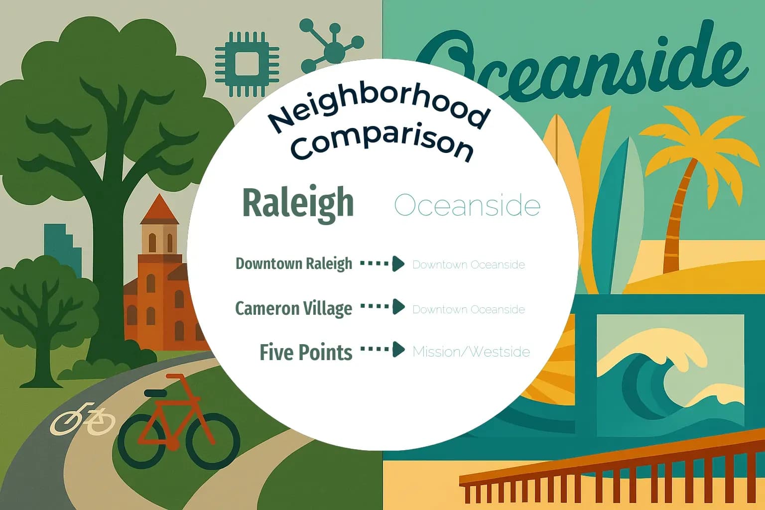 Raleigh vs Oceanside Neighborhood Comparison
