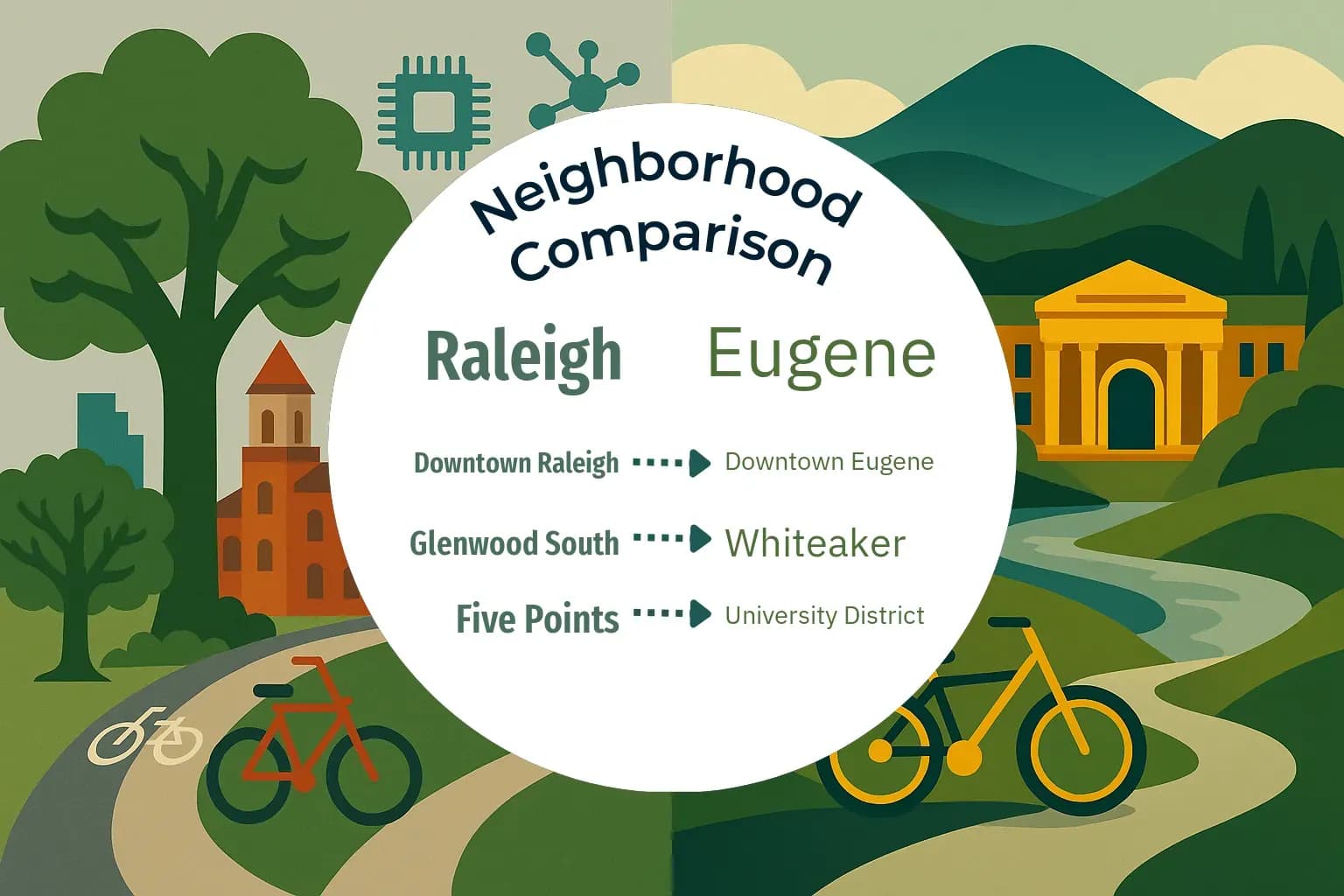 Raleigh vs Eugene Neighborhood Comparison