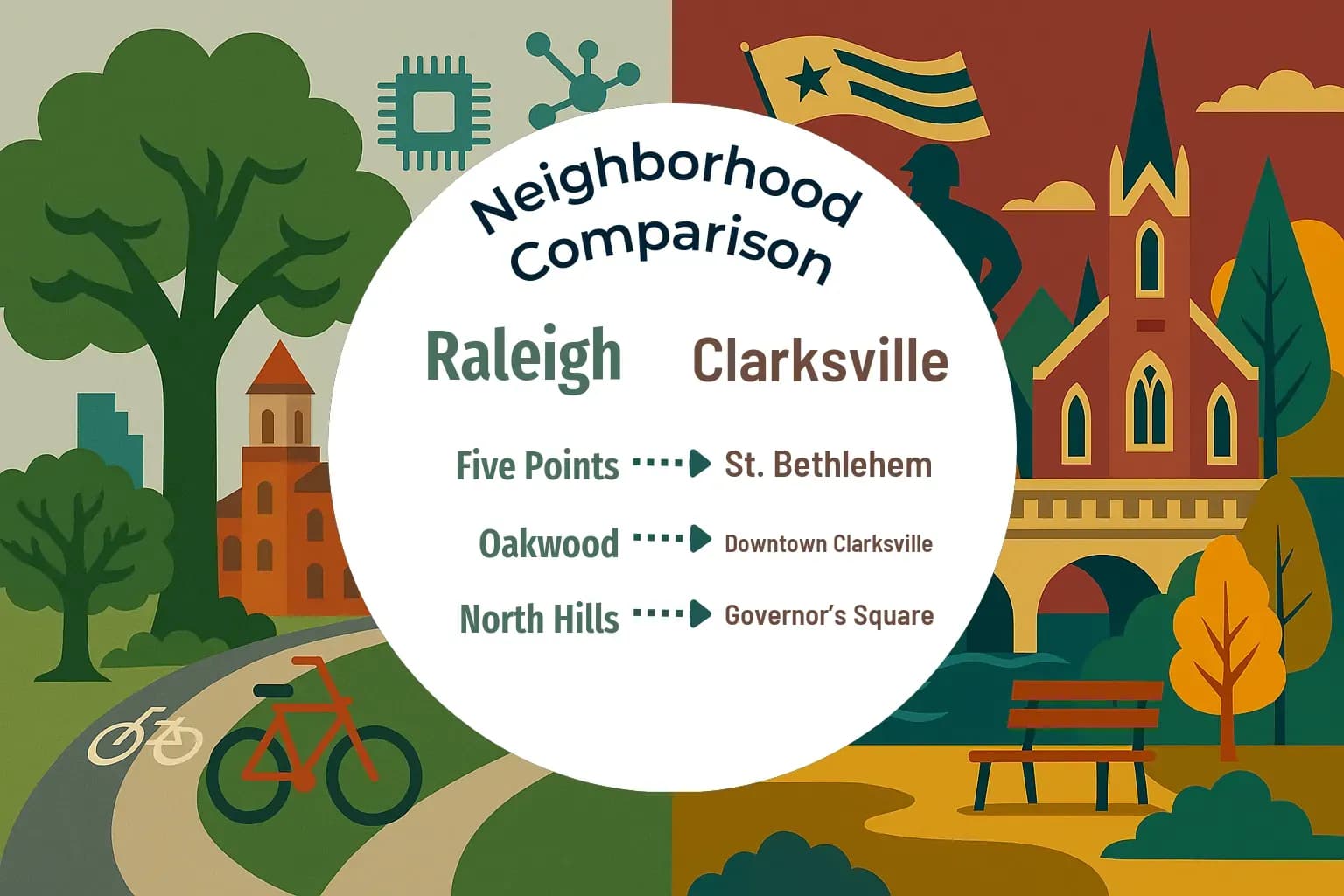 Raleigh vs Clarksville Neighborhood Comparison