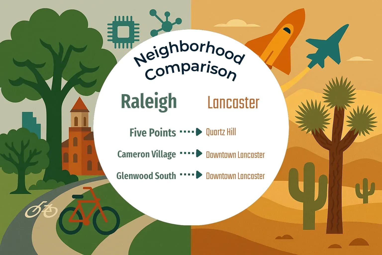 Raleigh vs Lancaster Neighborhood Comparison