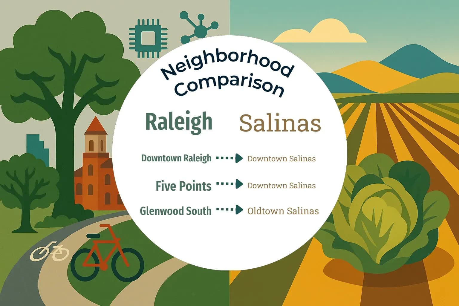 Raleigh vs Salinas Neighborhood Comparison