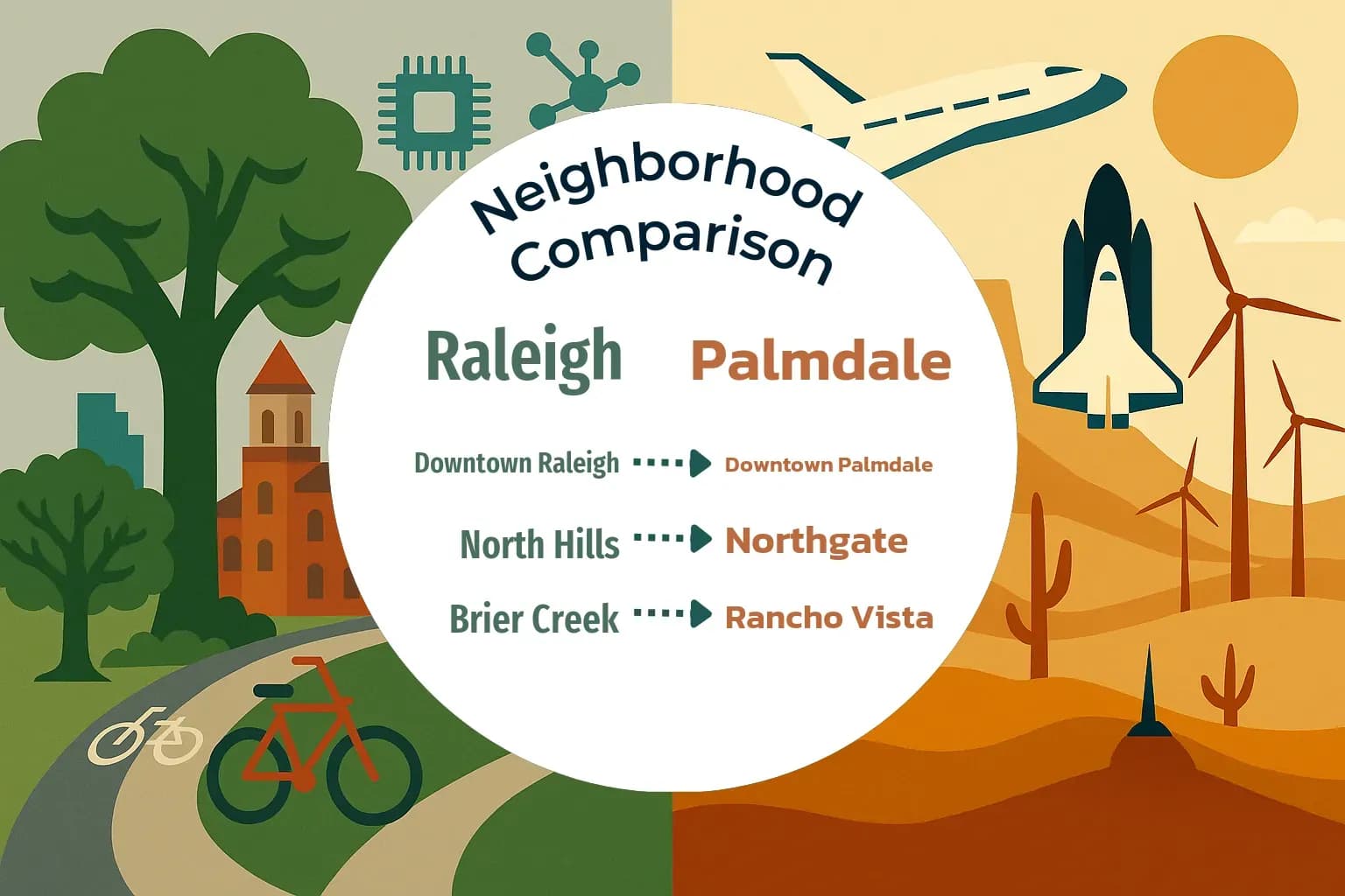 Raleigh vs Palmdale Neighborhood Comparison