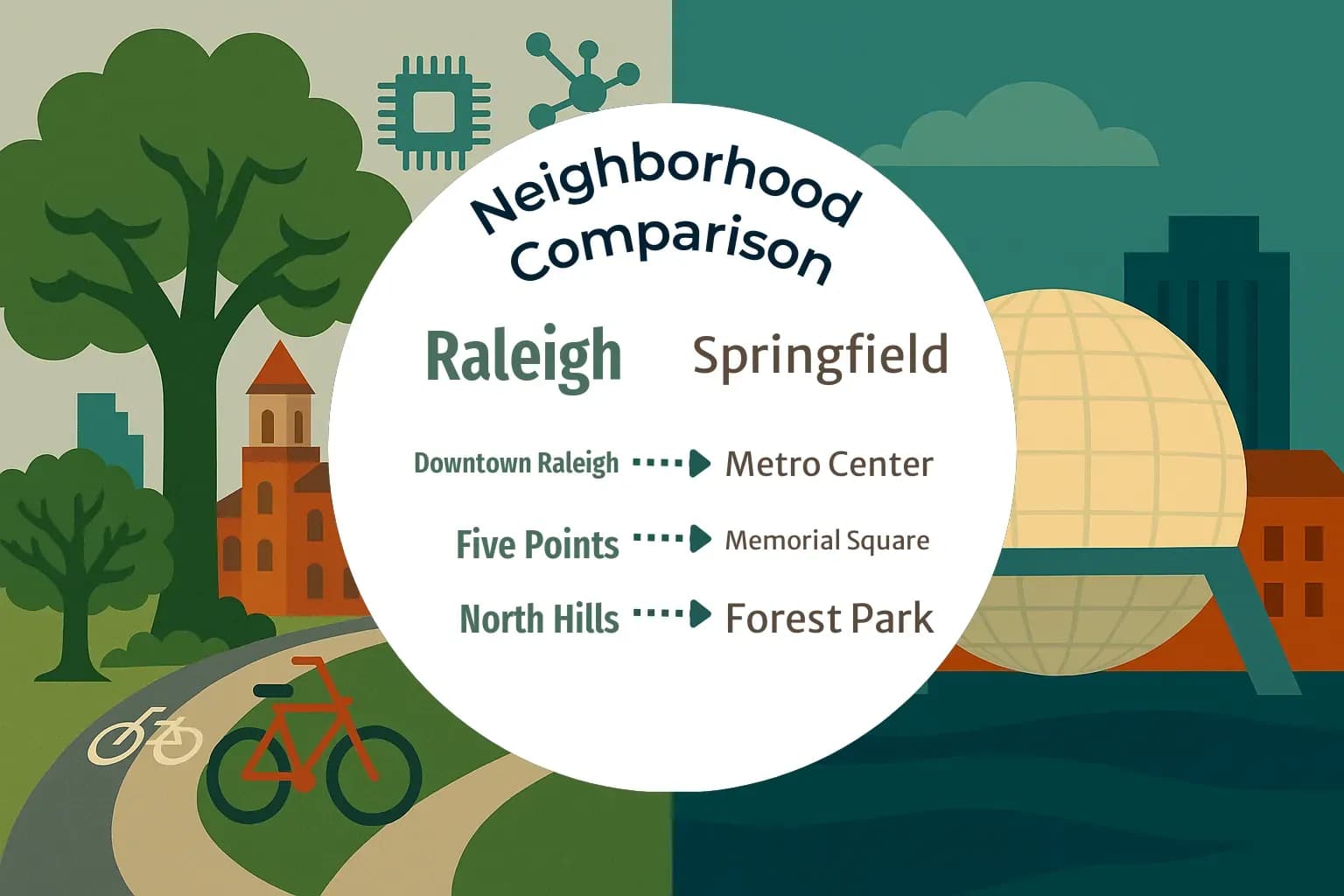 Raleigh vs Springfield Neighborhood Comparison