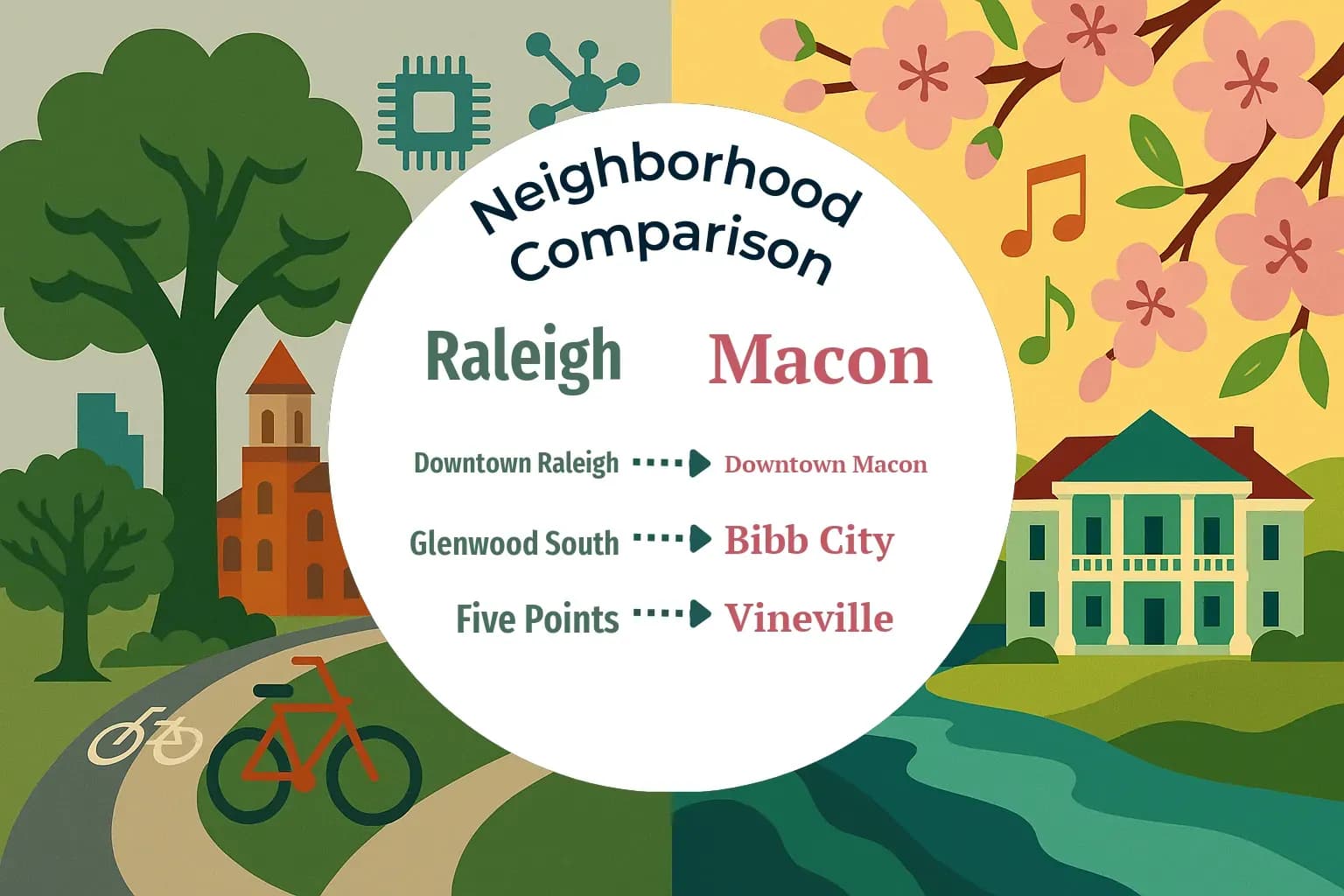 Raleigh vs Macon Neighborhood Comparison