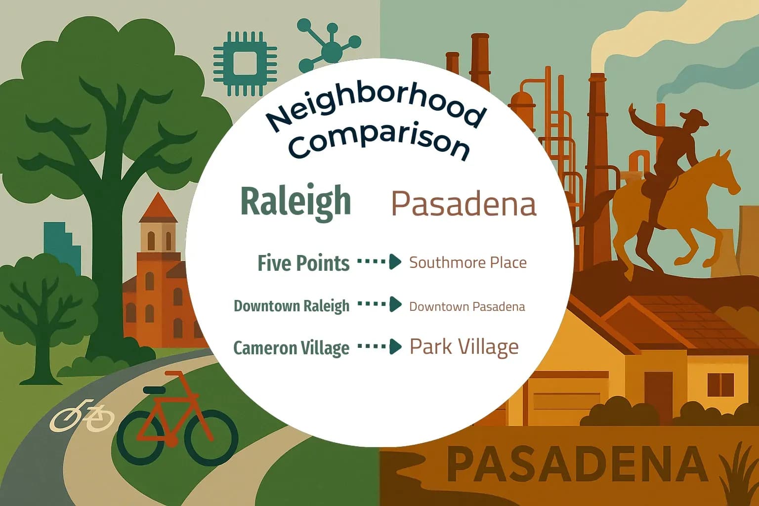 Raleigh vs Pasadena Neighborhood Comparison