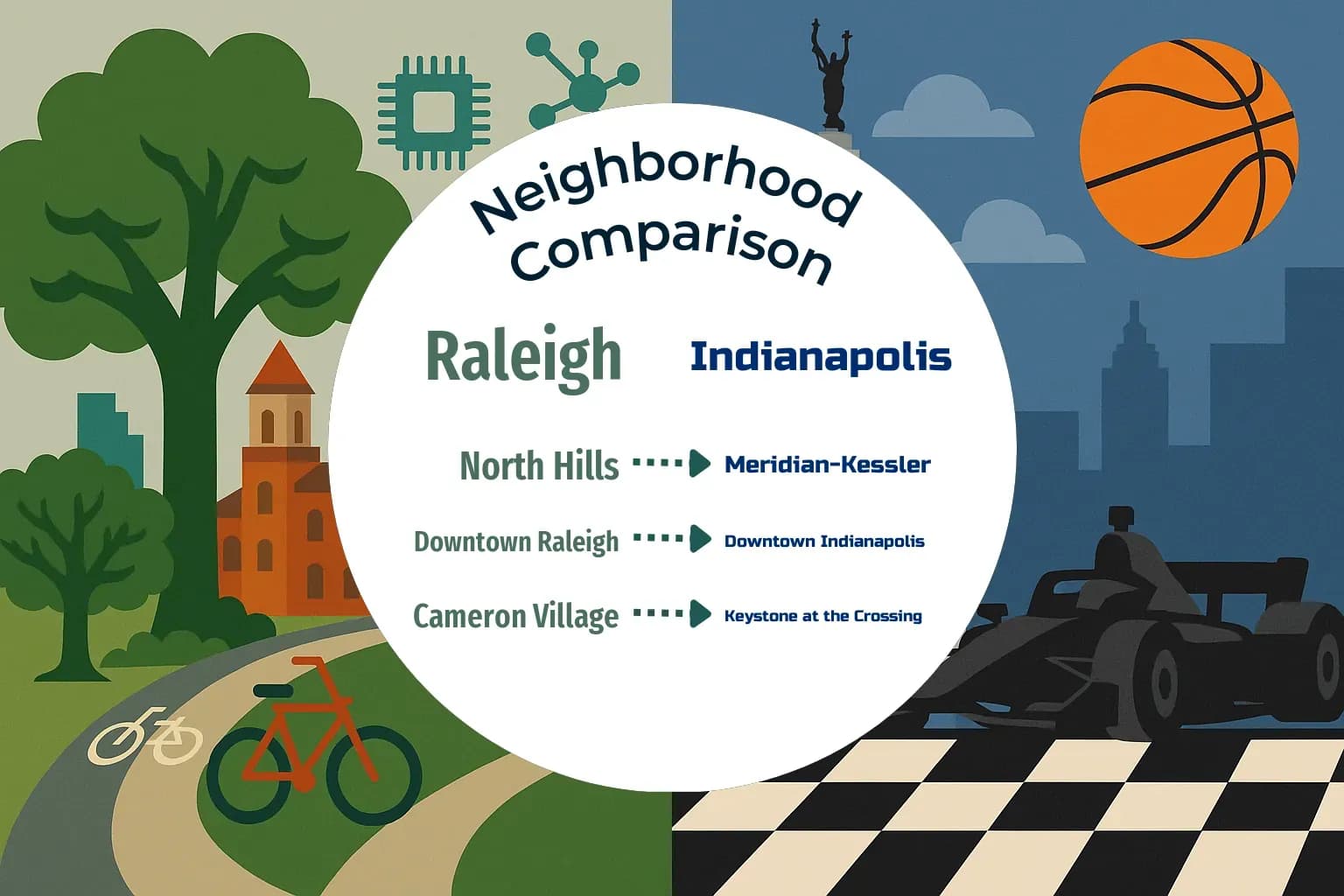 Raleigh vs Indianapolis Neighborhood Comparison