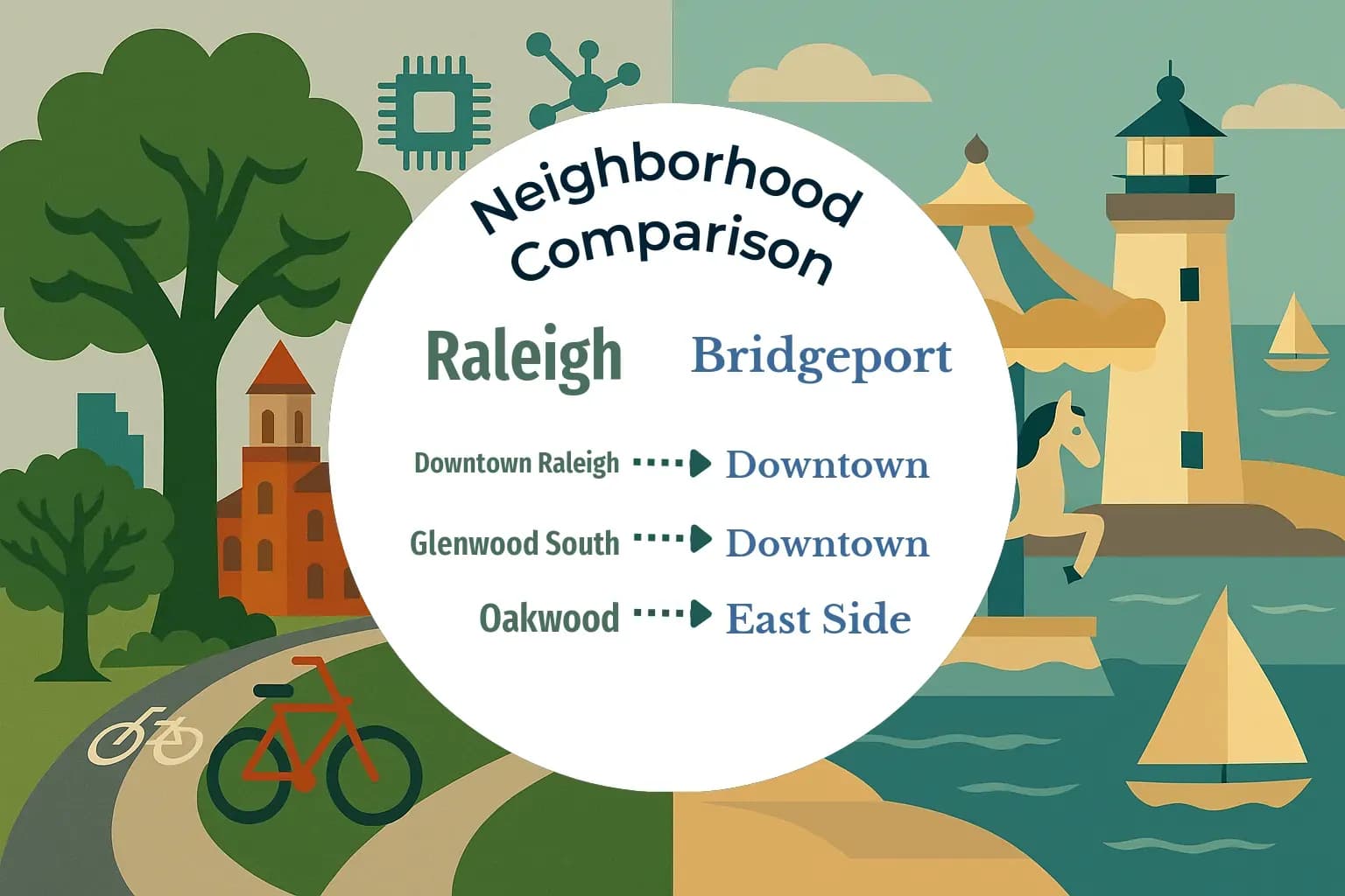Raleigh vs Bridgeport Neighborhood Comparison