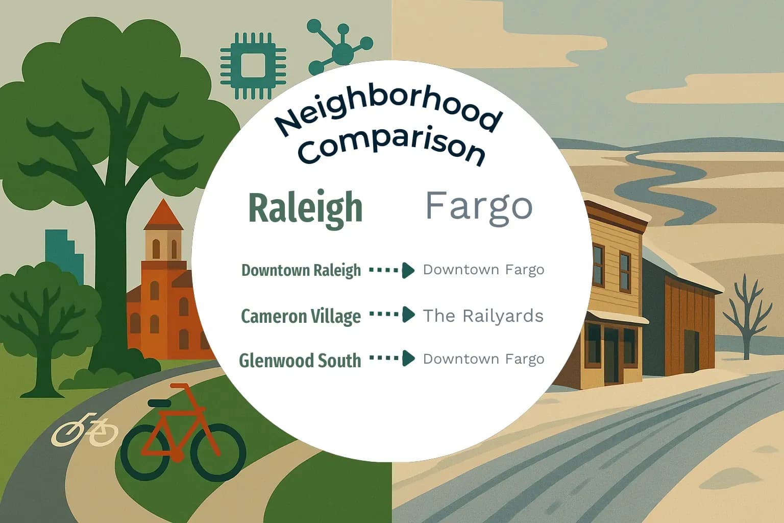 Raleigh vs Fargo Neighborhood Comparison