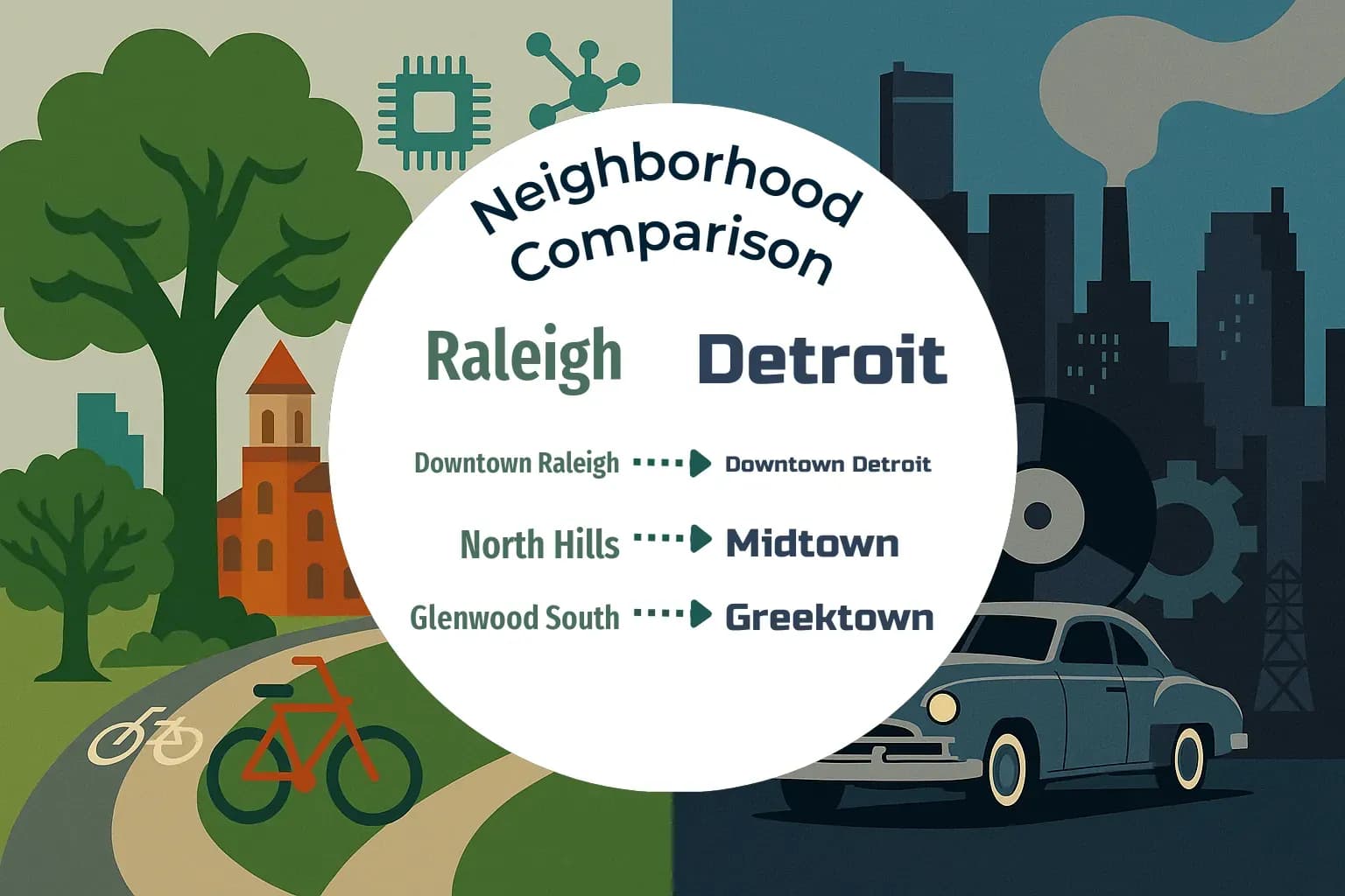 Raleigh vs Detroit Neighborhood Comparison