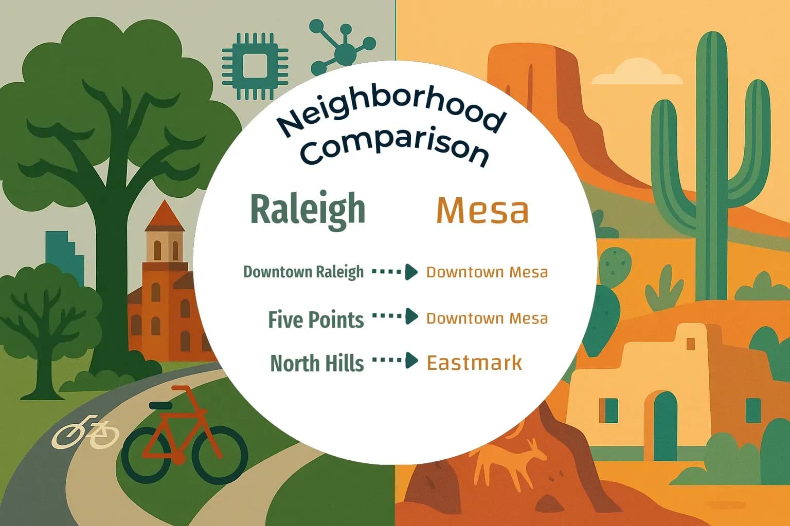 Raleigh vs Mesa Neighborhood Comparison