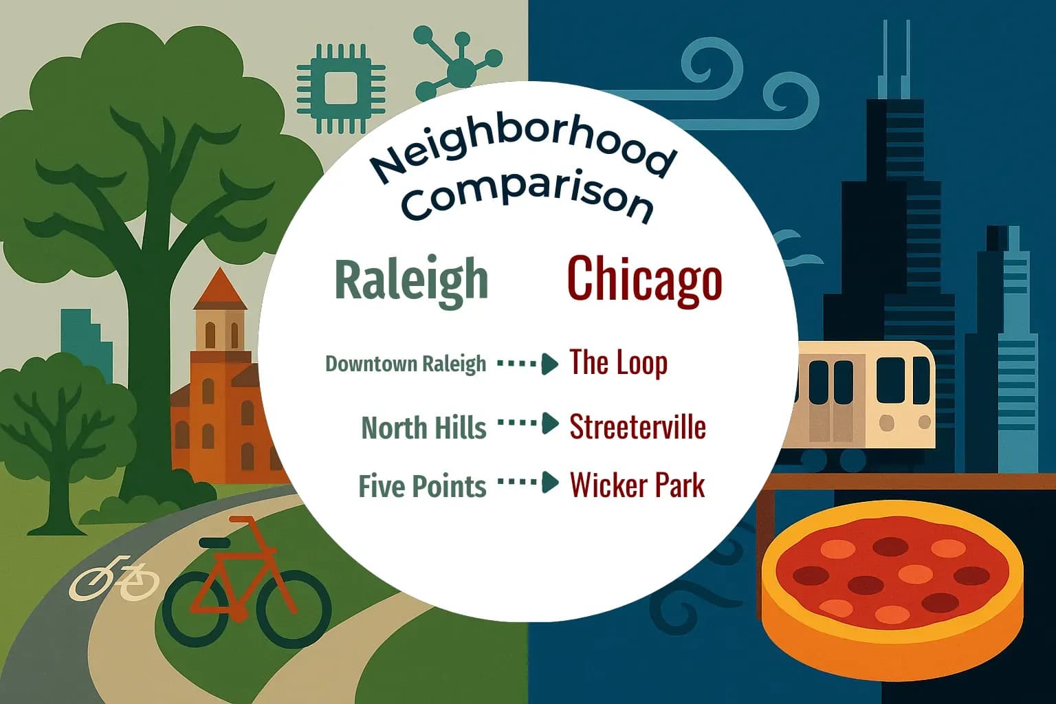 Raleigh vs Chicago Neighborhood Comparison