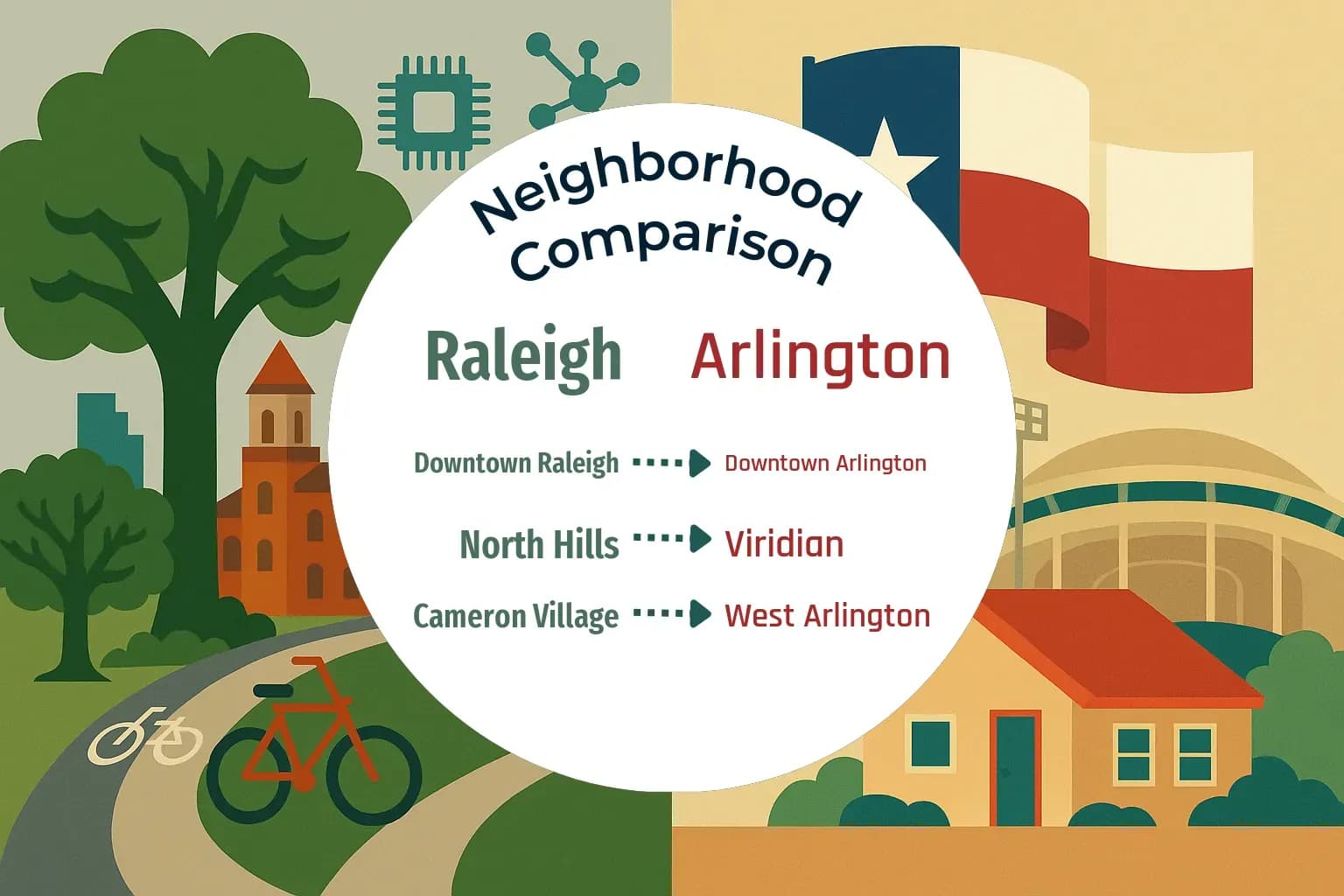 Raleigh vs Arlington Neighborhood Comparison